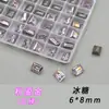 Pacote Misto de Cristais de Gelo K9 6*8mm Grandes de Vidro de Alta Transparência com Base Pontiaguda Brilhante para Decoração DIY de Nail Art