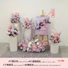 Ceremonia de Entrega de Coche Ventana Decoración de Boda Columna de Flores Arte Floral Tienda 4s Soporte de PVC de Bienvenida Columna de Papel Adornos de Decoración