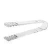 Pinza para hielo transparente de plástico pinza para hielo dentada de acero inoxidable pinza para comida para buffet de bar ktv mini pinza para hielo de plástico