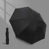 Paraguas Grande para Protección Solar y de Lluvia, Adecuado para Hombres y Mujeres, Estudiantes, Plegable, Reforzado, Resistente al Viento, Paraguas para Dos Personas, Duradero, con Recubrimiento Negro