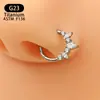 Piercing de Nariz Novo Europeu e Americano Transfronteiriço em Forma de Coração Gota com Zircônia, Unha de Lábio Inlaidada em Liga de Titânio F136, Joia de Piercing