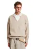 Tricots Falsos de Duas Peças Estilo Preguiçoso Retro para Homens e Mulheres no Inverno, Roupas de Trabalho de Alto Padrão Casuais Misturadas Tricots de Alto Padrão