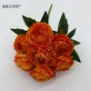 Peônia Pintada a Óleo Artificial de 7 Cabeças Decoração de Casa Flor Artificial Arranjo de Casamento Flor Artificial Ornamento para Sala de Estar para Comércio Transfronteiriço