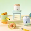 Sacapuntas Mini de Papelería Sacapuntas Pequeño de Dibujos Animados Sacapuntas de Lápiz Colorido Planificador de Bolígrafos Mina Giratoria de Colores