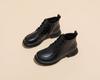 Botas Retro para Mujer 2025 Invierno Nuevo Tacón Grueso con Cordones Botines Bajos de Cuero Zapatos de Madre Acolchados y Cálidos