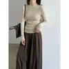 Camada Base de Lã Deer West Gola Alta Meia-Alta Camada Superior para Mulheres 26 Outono Nova Chegada Roupa Íntima Malha para o Trabalho ss1087