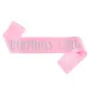 Correa de Hombro para Cumpleañera Transfronteriza Brillo Rosa Cinturón Ceremonial de Cumpleañera Decoración Popular Europea y Americana para Fiestas