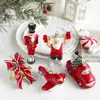 Novo Pingente de Plástico Cartoon Pintado de Vermelho e Branco Papai Noel Árvore de Natal Decoração Suspensa Suprimentos para Decoração de Atmosfera