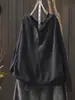 Top de punto con capucha para mujer 2026 otoño nuevo algodón casual estilo perezoso coreano versátil suéter camiseta MT