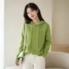 Outono Inverno 2026 Nova Roupa Feminina Estilo Coreano Moletom Solto com Capuz Cor Sólida Tricô Camada Base Pulôver Solto com Capuz
