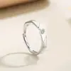 Rueda de la fortuna papel corto amor largo anillos de pareja plata de ley S925 nicho diseño de alta gama joyería versátil anillos a juego de extremo abierto