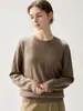 Nuevo Jersey de Cachemira de Manga Larga Otoño/Invierno Cuello Redondo Holgado Hombros Caídos Cuello de Encaje Temperamento Casual Suave Pegajoso Capa Base Tejidos