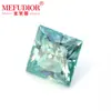 Piedra Suelta de Moissanita Corte Princesa Verde Claro, Gema Tallada Irregular Cuadrada Verde Azulado Claro para Incrustaciones en Joyería Venta al por Mayor