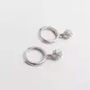 Pendientes de Plata de Ley S925 Zirconia Bola Pequeña para Mujer Lujo Ligero Elegante Diseño de Nicho Aro para la Oreja Sentido Avanzado Hebilla para la Oreja Nuevas Explosiones