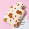 Bolsa de água quente cheia de água, à prova de explosão, com capa de pelúcia, para aquecer as mãos, grande capacidade, adequada para uso doméstico e pode ser usada como bolsa de água quente para aquecer a cama