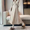Falda de Punto Suave y Elegante con Borlas, Cintura Alta, Adelgazante, Moda Otoñal para Mujer, Falda Casual de Línea A con Dobladillo Ancho, Ceñida a la Cadera A6368