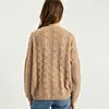 2026 Novo site independente de roupas femininas transfronteiriças da Amazon eBay moda suéter de malha torcida gola V manga longa