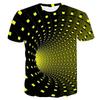 Camiseta Masculina Aliexpress Estilo Quente Xadrez Quadrado Impressão Digital 3D Gola Redonda Manga Curta Venda Direta de Fábrica