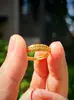 Anillo de la Suerte Chapado en Oro de Imitación de Alta Calidad Estilo Tiktok Junta de Bambú Flor Gemela Anillo de Moneda Corazón para Mujeres con Pixiu