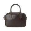 Bolsa Boston de Couro Bovino de Primeira Camada Tanning Vegetal para Mulheres, Bolsa de Couro Genuíno Vintage para Bowling, Bolsa de Mão para o Dia a Dia, Bolsa Transversal de Ombro