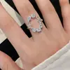 Anillo de Corazón Dulce y Brillante para Mujer, Exquisito, Ligero, Lujoso, Moderno y Versátil, Anillo Abierto, Anillo para Dedo Índice Estilo Ins, de Moda