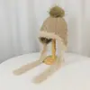 Gorro de Punto Cálido Cortavientos para Exteriores de Invierno para Mujer, Moderno y Versátil, Gorro de Felpa Gruesa Tejida Tipo Lei Feng de Gama Alta, Tendencia