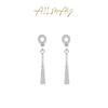 Pendientes de plata s925 para mujer, de moda japonesa y coreana, sencillos, redondos con diamantes, ligeros, lujosos, con personalidad y temperamento geométrico.
