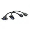 Conector fêmea DB9 com abas de montagem, para montagem em painel, converte para conector fêmea USB A; cabo adaptador de painel de dispositivo