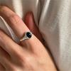 Anillo de plata de ley 925 con ágata negra retro de estilo coreano Fan Zhiqiao, anillo simple con forma de libro rojo INS para dedo.