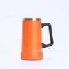Taza de viaje transfronteriza con asa, acero inoxidable 304, gran capacidad, aislada al vacío, taza de café portátil para exteriores