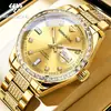 Relógio marca Weibao Long modelo novo com pulseira de céu estrelado, relógio mecânico grande dourado, à prova d'água, relógio masculino luminoso