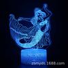 Lámpara de mesa 3D transfronteriza dedicada a la serie Mermaid, lámpara LED, regalos creativos, luz nocturna visual tridimensional colorida.
