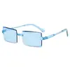 Gafas de sol cuadradas sin montura con borde cortado transfronterizas europeas y americanas, Gafas de sol personalizadas de una sola pieza de colores caramelo, Gafas de sol para protección solar al aire libre