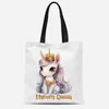 Bolsa de Lienzo con Estampado de Unicornio en Acuarela Transfronteriza Bolsa Tote Amazon Bolsa para el Trabajo Venta Directa de Fábrica