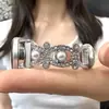 [Pulseira] Adequada para Pulseira Xiaomi Mi Band 11 8/9Nfc Pó Brilhante Diamante Brilhante Contas Duplas de Peixe Pulseira de Pulso Feminina de Luxo Leve