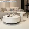 Mesa de centro redonda minimalista em ardósia para sala de estar, adequada para apartamentos pequenos, moderna e simples, luxo leve, sensação de alta qualidade, novo modelo 2006