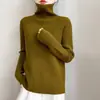 Suéter de cuello alto para mujer talla grande, nueva colección otoño/invierno 2025, base de punto acanalado, simple y versátil, suéter grueso para mujer