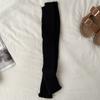 Calcetines de otoño e invierno calcetines apilados calcetines de pantorrilla de punto de pierna de felpa gris para mujer medias blancas gruesas cálidas blancas