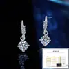 Pendientes de Plata de Ley S925 con Moissanita de Cuatro Garras Pendientes Sencillos Elegantes con Borla Lujo Accesible Pendientes de Moda Elegantes y Versátiles para Mujer