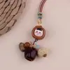 Collar Trenzado de Cuerda con Perlas de Piedra Natural para Mujer, Cadena para Clavícula de Piedra Ojo de Tigre Estilo Chino Nuevo Vintage, Accesorio Largo Colgante para el Cuello con Manchas