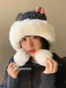 Gorro de Punto de Felpa Estilo Coreano con Orejas de Gato para Mujer, Gorro de Invierno Engrosado Cálido para Circunferencia de Cabeza Grande que Hace que la Cara Parezca Más Pequeña, Gorro con Protección para las Orejas
