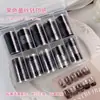 Papel de Transferência para Nail Art Série Renda Preto e Branco, Caixa com 10 Compartimentos, Leve e Moldável Adesivos de Transferência para Unhas com Padrão de Rosa