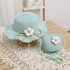 Sombreros para Niños, Sombreros de Pescador de Verano para Mujer, Sombreros de Paja, Juego de Dos Piezas, Elegantes y Lindos, Sombreros de Sol con Protección Solar de Flores