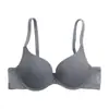 Sutiã sem costura brilhante de fábrica, cor clara, taça B, top sutiã sexy de V profundo para mulheres, lingerie com bojo, primavera e verão