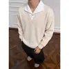 Camiseta Masculina de Verão Tendência Estilo Old Money Falsa Duas Peças Tricô Manga Curta Espiga de Trigo, Polo Estiloso e Sofisticado