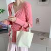 Bolsa de almoço de lona de cor sólida, lancheira de estudante, maquiagem, armazenamento portátil, bolsa quadrada pequena, bolsa de almoço de cor sólida