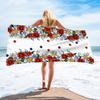 Toalla de playa de terciopelo de un solo lado para comercio exterior, toalla de baño de playa de microfibra, toalla con patrón de flores de bandera, toalla de baño, playa de verano