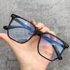 Óculos Protetores Anti Luz Azul com Armação Grande Preta, Sem Grau, com Lentes de Grau, Óculos para Computador em Estoque