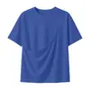 Camiseta de Manga Corta con Bolsillo Grande, Corte Holgado, Top Casual de Hombro Caído para Verano, Puede Guardar Artículos para Mascotas y Teléfono, Versátil y Moderno