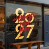 Pegatinas de Vidrio para Año Nuevo, Decoración de Atmósfera del Festival de Primavera, Pegatinas Electrostáticas para Puertas y Ventanas de Vidrio, Decoraciones de Ventana de Recorte de Papel del Año de la Oveja 2027